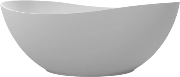 Ванна из искусственного камня WHITECROSS Ruby 170x75 см, отдельностоящая, матовая белая, овальная, с