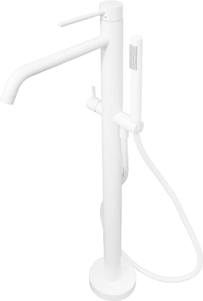 Напольный смеситель для ванны с душем Paffoni Light LIG032BO, С ВНУТРЕННЕЙ ЧАСТЬЮ, матовый белый