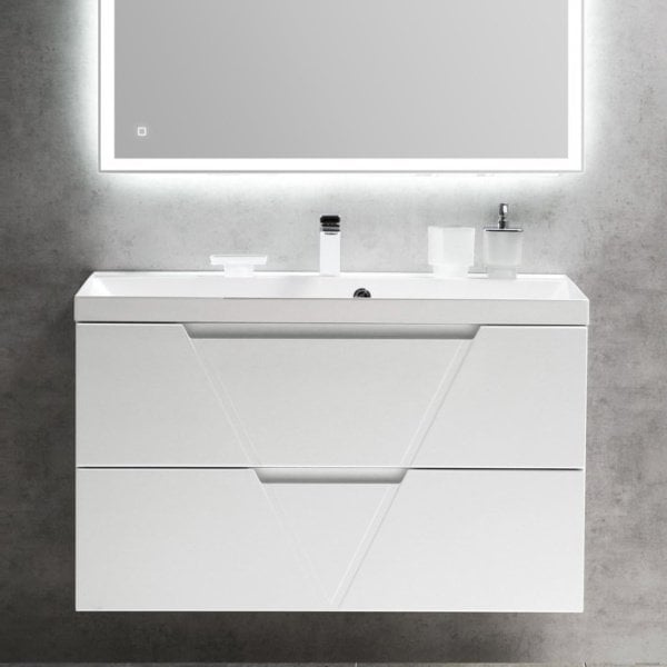 Тумба под раковину без столешницы BelBagno Vittoria 100 подвесная, bianco opaco