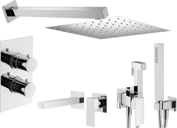Комплект для ванной Plumberia Selection Tag KITZTGT18QCR220 С ВНУТРЕННЕЙ ЧАСТЬЮ, хром