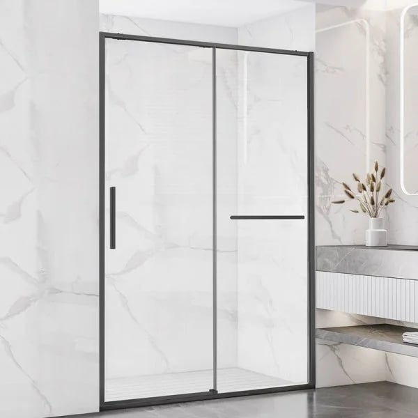 Душевая дверь в нишу Vincea Slim Soft VDS-1SS150CLGM 150 см профиль вороненая сталь, стекло прозрачн