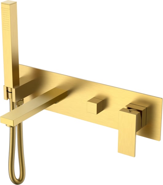 Встраиваемый смеситель Boheme Qubic 474-2-MG С ВНУТРЕННЕЙ ЧАСТЬЮ, matt gold