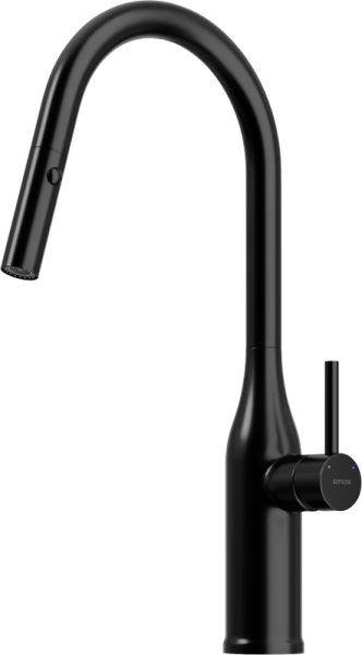 Смеситель для кухни Sancos Grand SC4002MB с вытяжным изливом, черный матовый