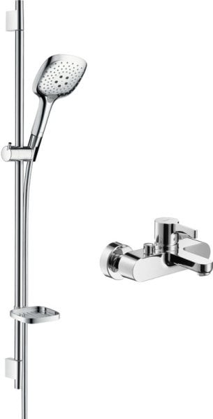 Смеситель для ванны с душем Hansgrohe Metris S 31460000, + Душевой гарнитур Hansgrohe Raindance Sele