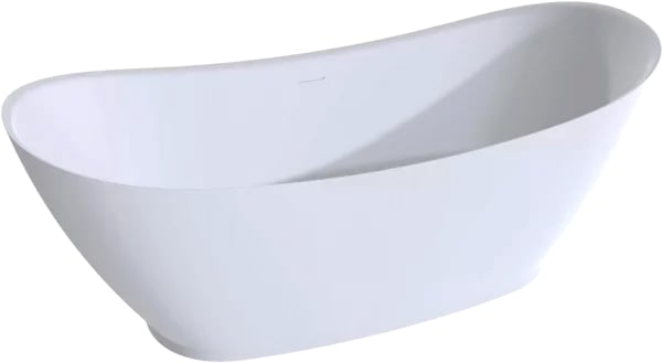 Ванна из искусственного камня Salini Noemi 170x75 см, отдельностоящая, матовая белая, овальная, со с