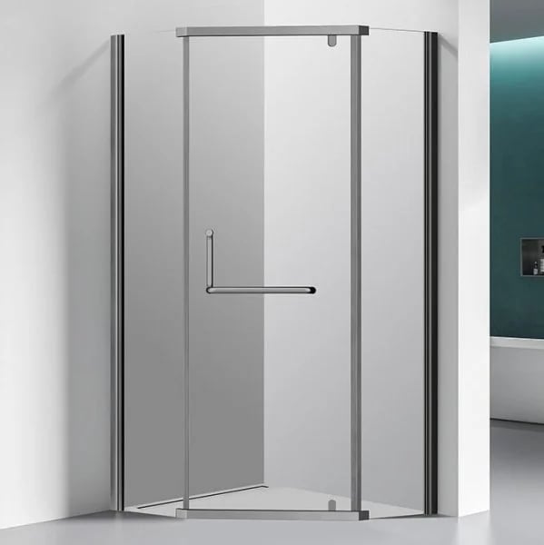 Душевой уголок Veconi Rovigo RV-36GR 80х80 см, профиль брашированный графит, стекло прозрачное