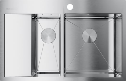 Мойка кухонная Omoikiri Akisame 78-2-IN-R нержавеющая сталь