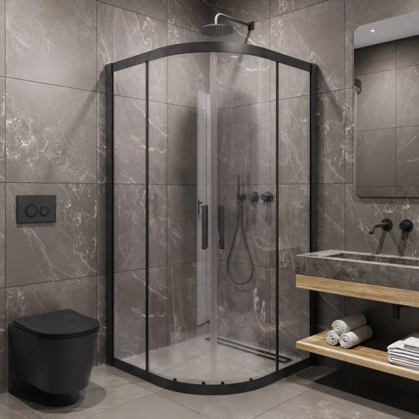 Душевой уголок Timo TPSS-90/03C-8 90x90 см, профиль черный, стекло прозрачное