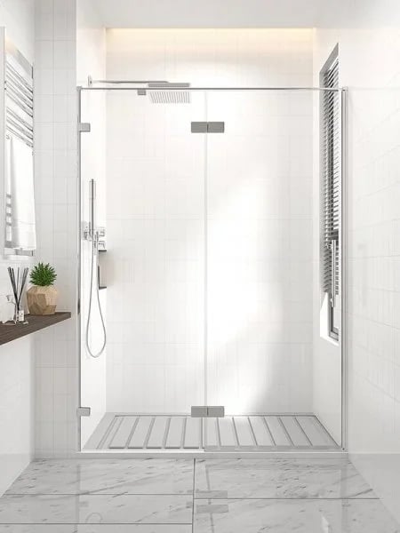 Душевая дверь в нишу Veconi Premium Alassio CH 150x200, профиль матовый хром, стекло прозрачное