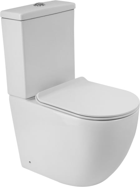Унитаз-компакт напольный BelBagno Amanda BB051CPR BB901SC с микролифтом, безободковый, глянцевый бел