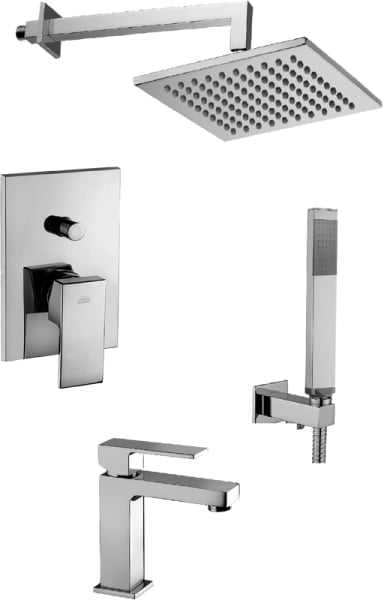 Комплект для ванной Paffoni Elle KITEL015CR071KING С ВНУТРЕННЕЙ ЧАСТЬЮ, верхний душ 30 см, хром