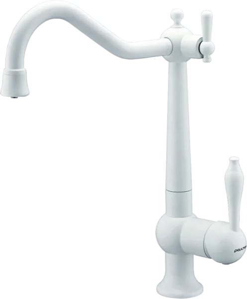 Смеситель для кухни Paulmark Retro Re213226-WH, белый матовый