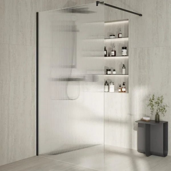 Душевая перегородка KERAMA MARAZZI Cristallo CT.120.WI.BLK.M 120 см, профиль матовый черный, стекло 