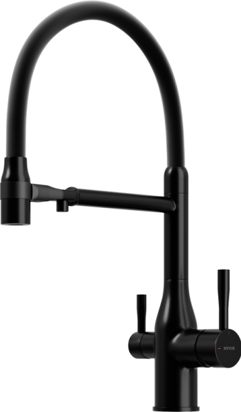 Смеситель для кухни Sancos Garda SC4009MB с гибким изливом, матовый черный
