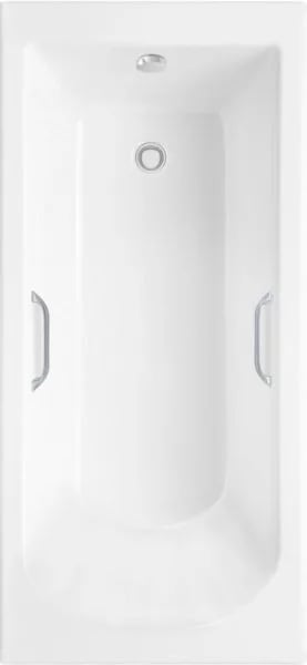 Ванна из литьевого мрамора Delice Scandi 180х75 см, пристенная с ручками хром