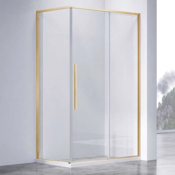 Душевой уголок Vincea Slim-N VSR-4SN9014CLG 140х90, профиль брашированное золото, стекло прозрачное
