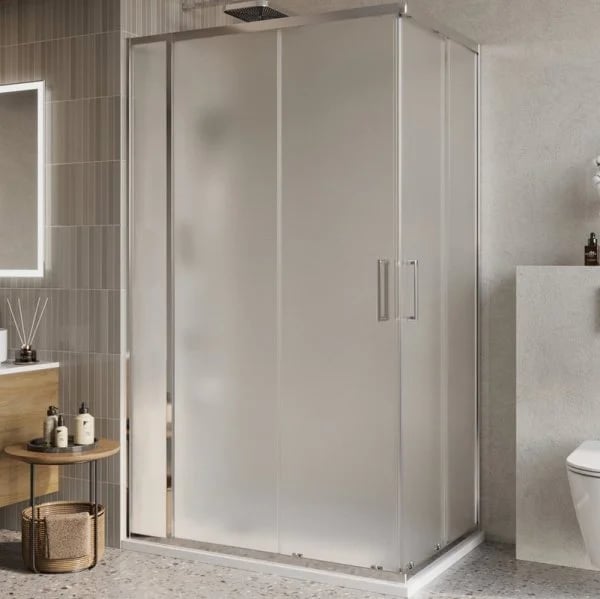 Душевой уголок BelBagno Luce AH-21-120/80-P-Cr профиль хром, стекло рифленое