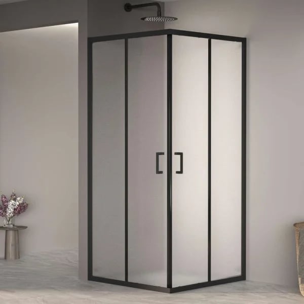 Душевой уголок RGW Passage PA-030B 100x100 см, профиль черный, стекло матовое