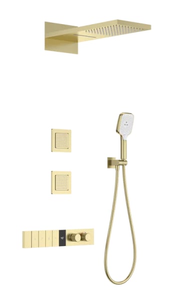 Душевой комплект Wonzon & Woghand WW-D4538-A-BG, С ВНУТРЕННЕЙ ЧАСТЬЮ, брашированное золото