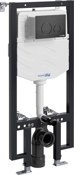 Система инсталляции для унитазов Wasserkraft Vils 56TLT.010.ME.MB02, с кнопкой смыва матовой черной