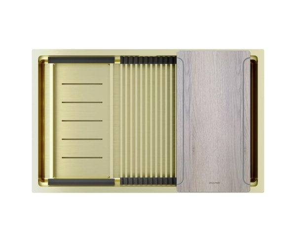 Мойка кухонная Paulmark Next-Multi Sink 74 UNI PM787445-LG светлое золото