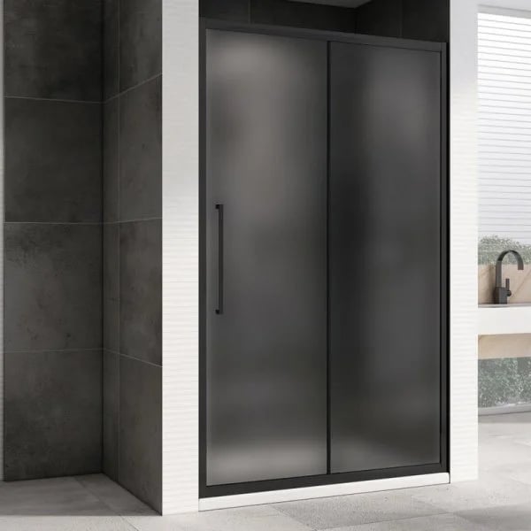 Душевая дверь в нишу Abber Schwarzer Diamant AG30140BMH 140 см, профиль черный, стекло матовое