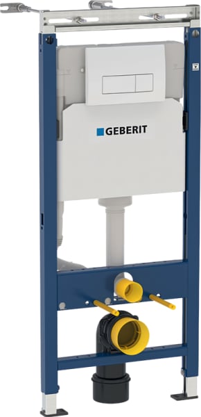 Система инсталляции для унитазов Geberit Duofix Платтенбау 458.125.11.1, 4 в 1 с кнопкой смыва, бела