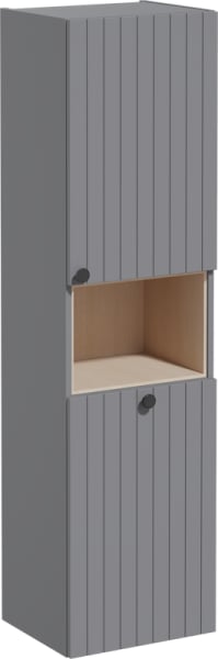 Шкаф-пенал для ванной VitrA Root Groove 40 R, с бельевой корзиной, серый