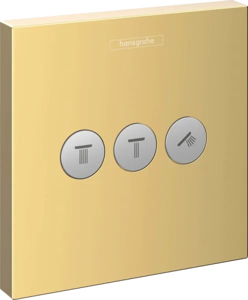Переключатель потоков Hansgrohe ShowerSelect 15764990 на три потребителя, полированное золото