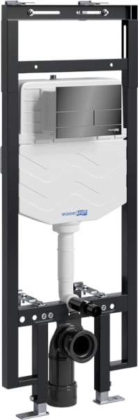 Система инсталляции для унитазов Wasserkraft Dinkel 58TLT.010.ME.PB04, с кнопкой смыва черной