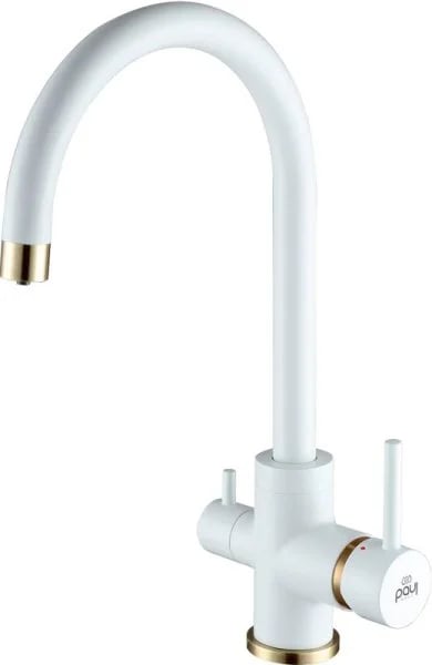 Смеситель для кухни Paulmark Essen Es213211-431BR белый матовый-бронза