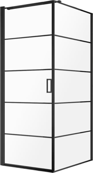 Душевой уголок AQUAme AQM5215-LH-8 80х80, профиль черный матовый
