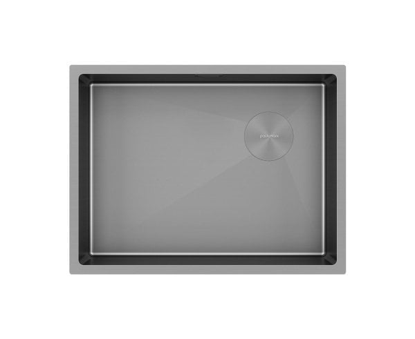 Мойка кухонная Paulmark Next-Skew 58 UNI, PM885844-GM-M, матовая вороненая сталь