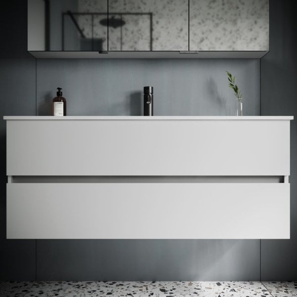 Тумба с раковиной Sancos Urban 120 см белый глянец