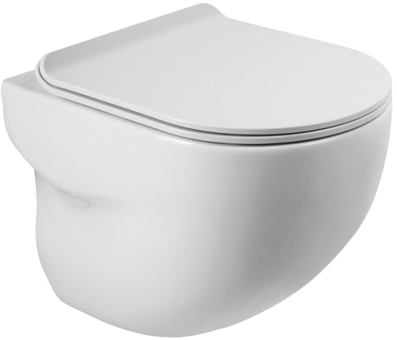 Унитаз подвесной BelBagno Onda BB066CHR BB901SC с микролифтом, безободковый, глянцевый белый