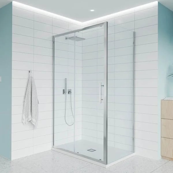 Душевой уголок Veconi Evo 100SP CH 170х90 см, профиль глянцевый хром, стекло прозрачное