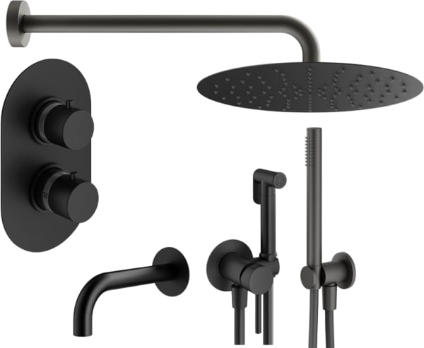 Комплект для ванной Plumberia Selection Ixo KITZXOT19NO260 С ВНУТРЕННЕЙ ЧАСТЬЮ, черный матовый