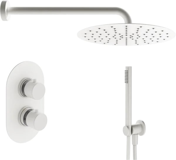 Душевой комплект Plumberia Selection Ixo KITXOT18BO, С ВНУТРЕННЕЙ ЧАСТЬЮ, белый матовый