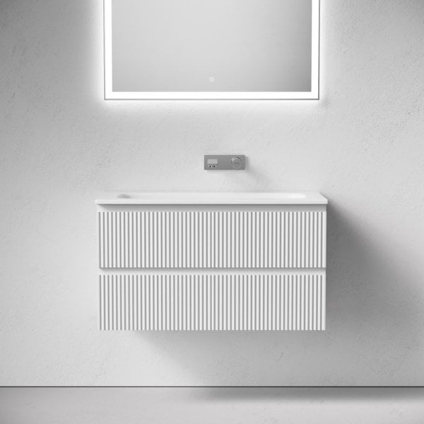 Тумба с раковиной Sancos Snob R 90 подвесная, bianco, раковина СN7019wx