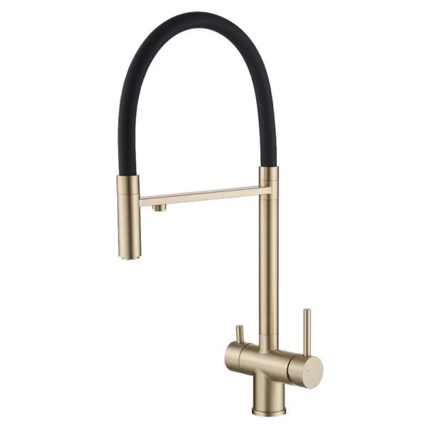 Смеситель для кухни Abber Wasser Kreis AF81141G, с гибким изливом, матовое золото