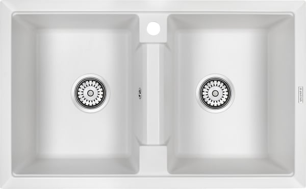 Мойка кухонная Paulmark Tandem 80/2PM238150-WH белая
