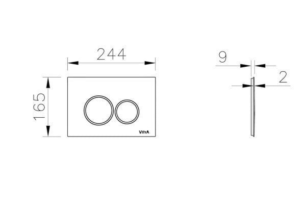 Кнопка смыва для инсталляции VitrA Origin (Ориджин) 740-2425 брашированное золото двойной смыв