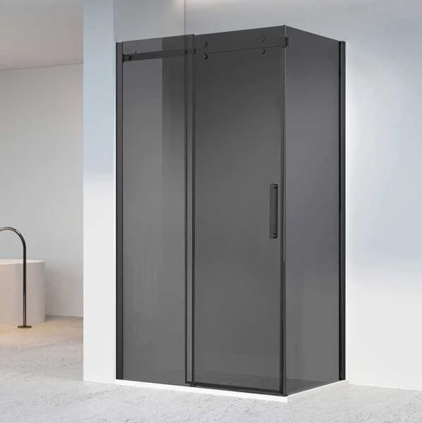 Душевой уголок Vincea Como-N VSR-4CN9013CGB 130х90, профиль матовый черный, стекло тонированное серо