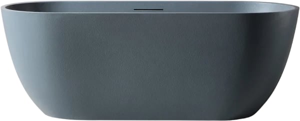 Ванна из искусственного камня Abber Frankfurt 170x75 см, отдельностоящая, серая, овальная, со сливом