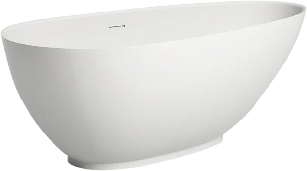 Ванна из искусственного камня Salini Paola 170x85 см, отдельностоящая, матовая белая, овальная, со с
