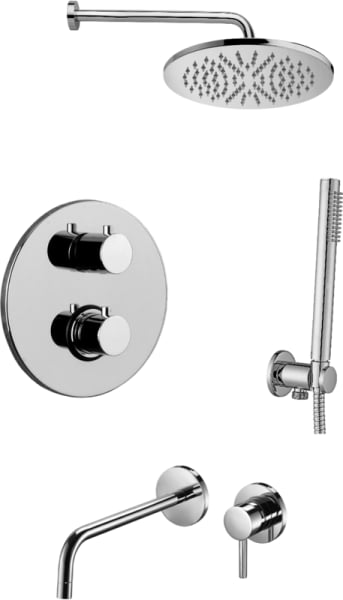 Комплект для ванной Paffoni Light KITLIQ018CR006KING С ВНУТРЕННЕЙ ЧАСТЬЮ, верхний душ 30 см, с термо