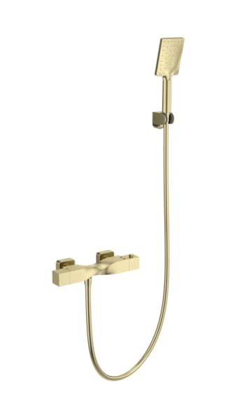 Термостатический смеситель Wonzon & Woghand WW-B2025-A-BG для душа, брашированное золото
