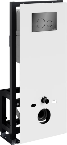 Система инсталляции для унитазов Wasserkraft Glan 66TLT.010.ME.WH.PB02, с кнопкой смыва черной