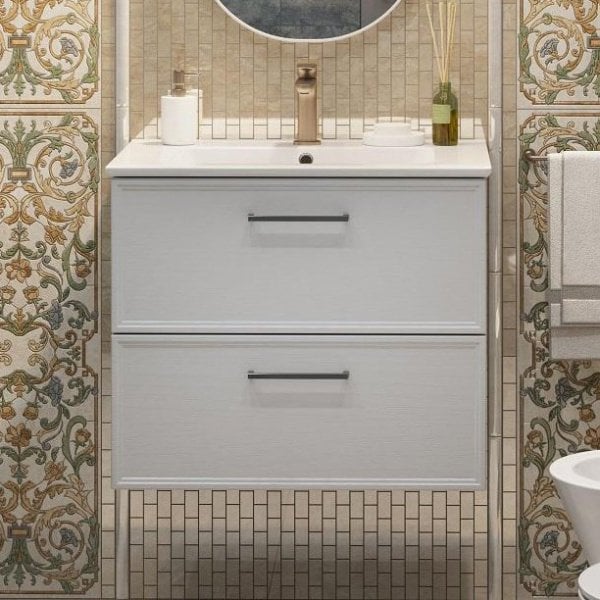 Тумба под раковину без столешницы KERAMA MARAZZI Piano Classic 65 подвесная, ясень белый матовый