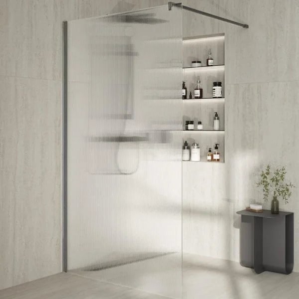Душевая перегородка KERAMA MARAZZI Cristallo CT.120.WI.CR 120 см, профиль хром, стекло рифленое